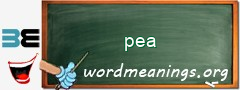 WordMeaning blackboard for pea